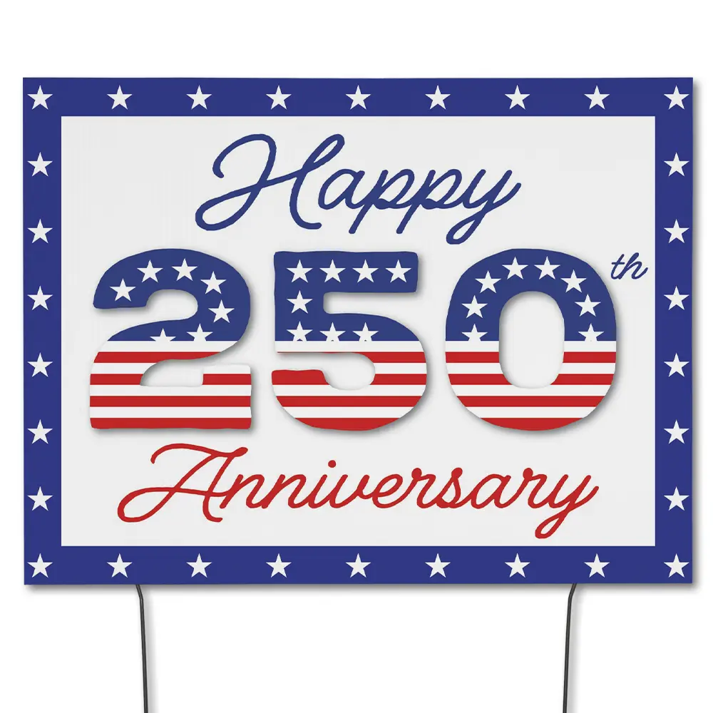 American 250 logo yard sign