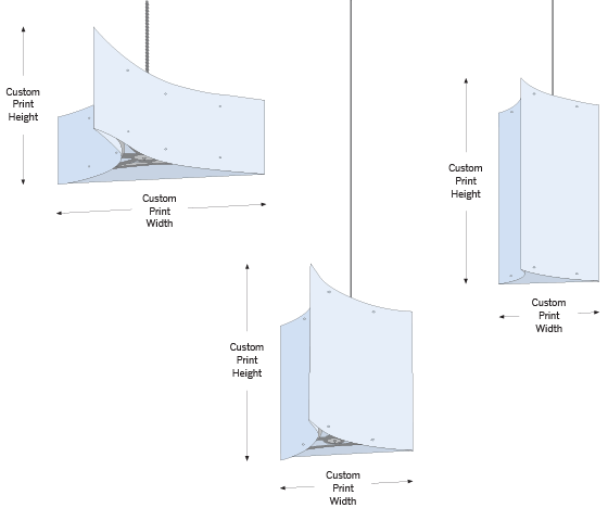 3-Sided Ceiling Dangler size sketch