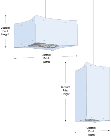 4-Sided Ceiling Dangler product sketch