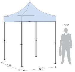 Advertising Tent 5' x 5' dimension details