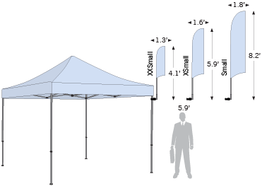 Have your client's tent stand out with a Bowflag<sup>®</sup> attached to it
