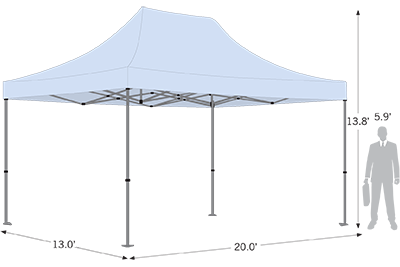 Advertising Tent Premium 13 feet by 20 feet dimension details