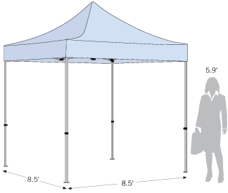 Advertising Tent 8.5' x 8.5' dimension details
