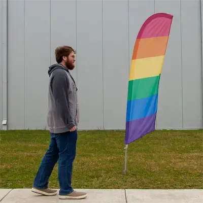 rainbow feather flag