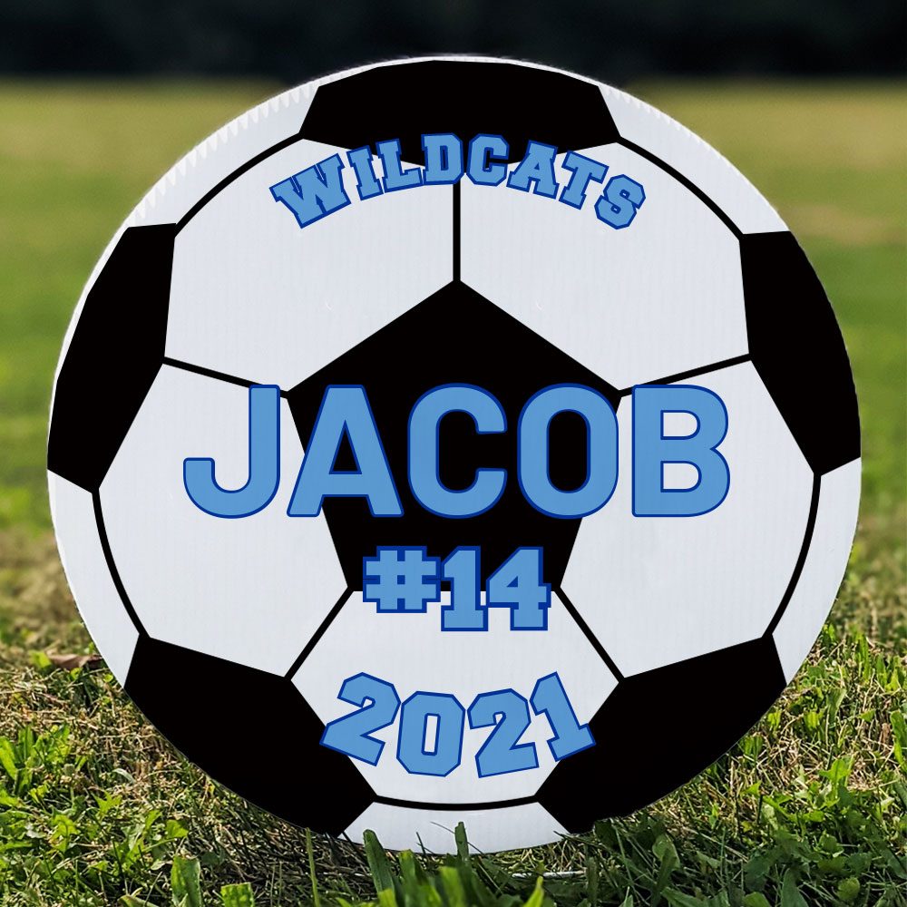 Soccer Ball Yard Signs Free Shipping Tex Visions
