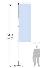 T-Pole<sup>®</sup> Plus sketch with size information