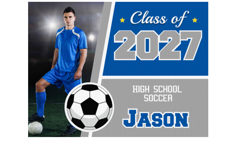 senior soccer sign with photo