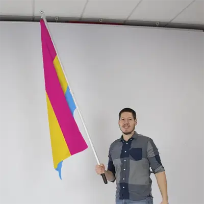 handheld pansexual flag