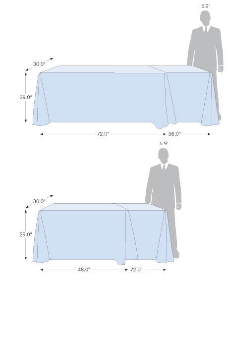 Tablecloth that converts to fit two table sizes.