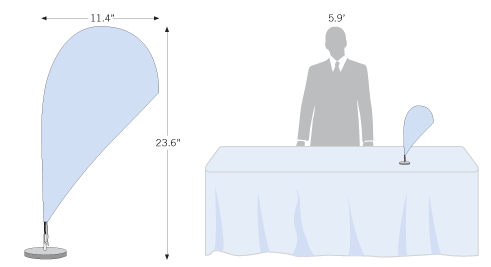 Table version of the feather banner to complete your client's Bowflag<sup>®</sup> set